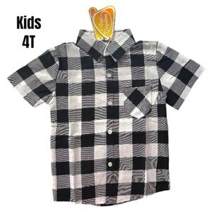 Kids Black and White Checkered Shirt